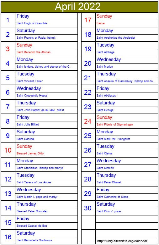 Presbytery Calendar October 14 2022 - July Calendar 2022
