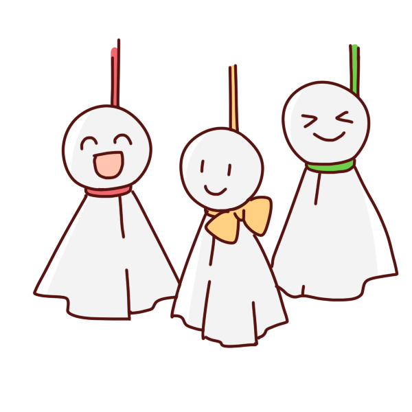 綺麗なてるてる 坊主 かわいい 無料イラスト集