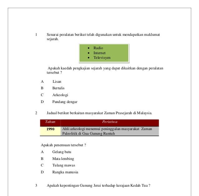 Soalan Zaman Paleolitik - Selangor h