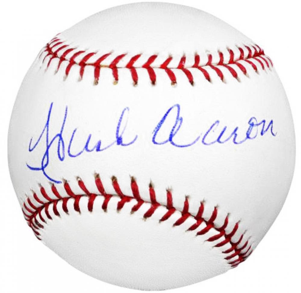 Aaron was born in mobile, alabama in 1934, the son of herbert and estella aaron. Hank Aaron Signed Baseball From Powers Autographs