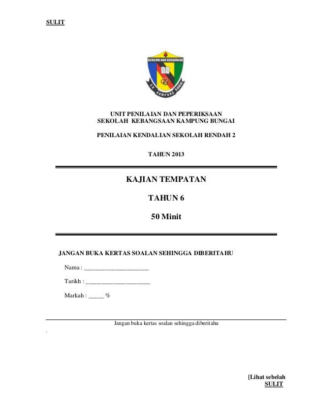 Contoh Soalan Peperiksaan Akhir Tahun Bahasa Melayu 