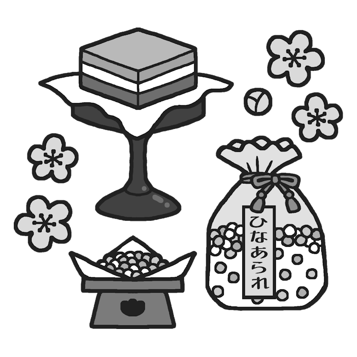 美しい花の画像 100 Epic Bestひなあられ イラスト 白黒