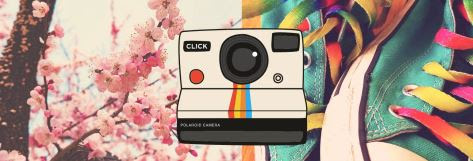 Art Council of Greater Weston Instagram Photo Contest Imge of Blue shoes with rainbow laces and a pink cherry blossom tree and a polaroid animated graphics in the center