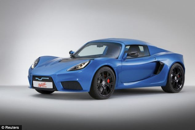 Detroit Electric's two-seat all electric sports car SP:01, which can reach speeds of 155mph