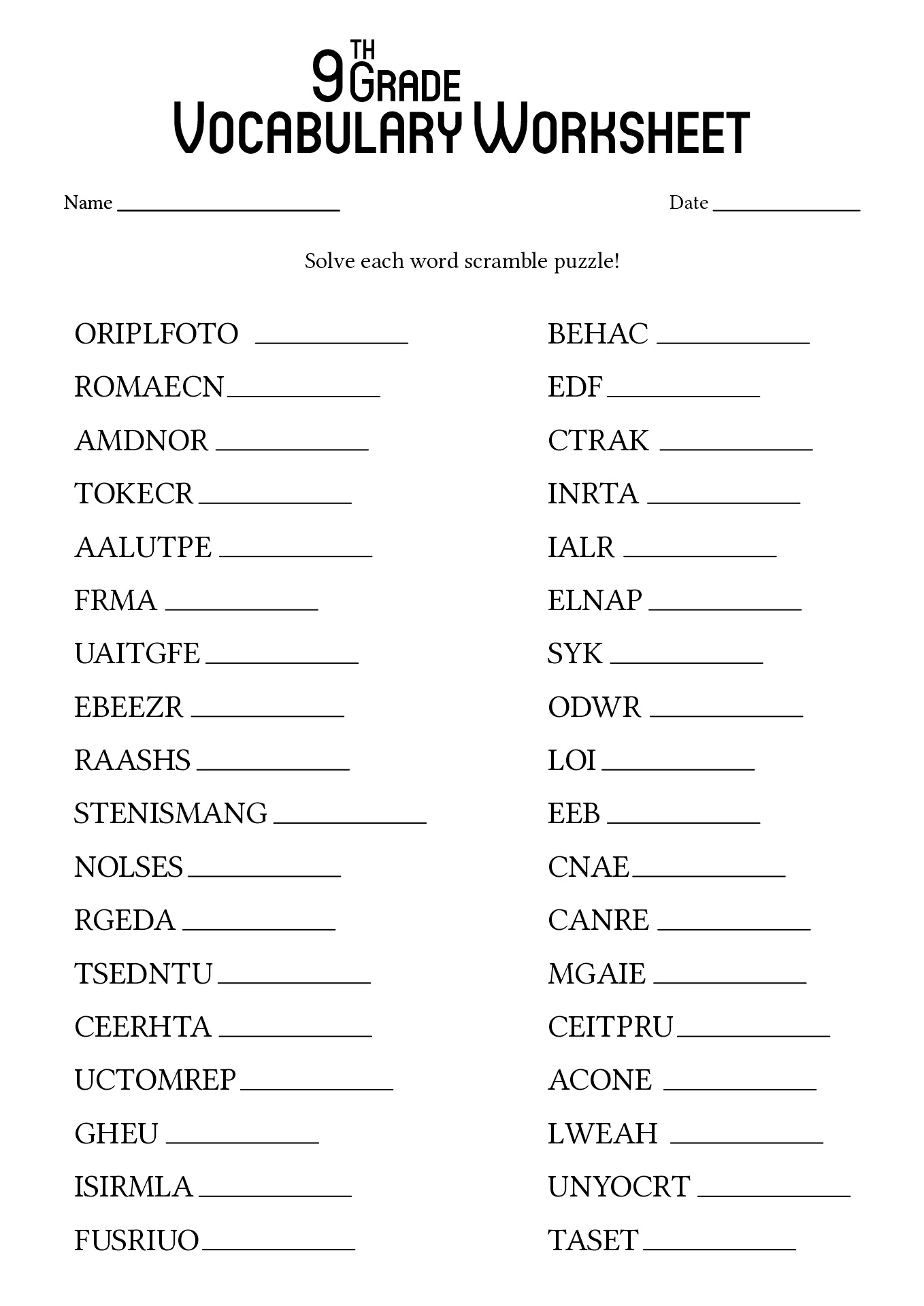 11 pdf free printable 9th grade worksheets printable download zip freeprintable