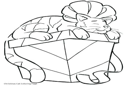 Pattern swatches with christmas trees and present vector. Christmas Cat Coloring Pages At Getdrawings Free Download