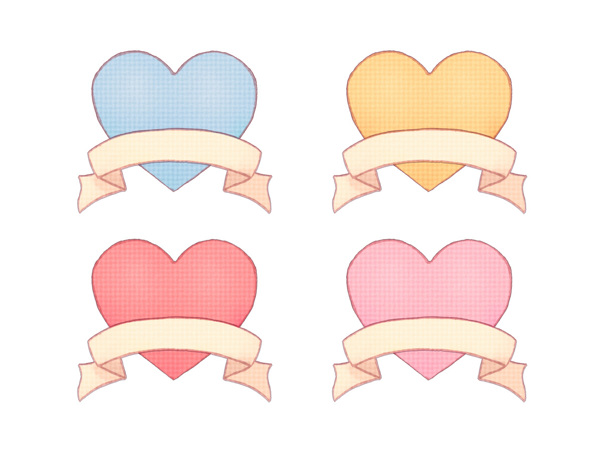 トップ100ハート リボン イラスト 手書き すべてのイラスト画像