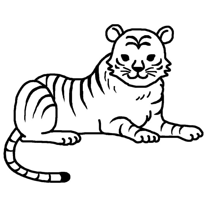 かわいいディズニー画像 50 虎 イラスト 白黒 フリー