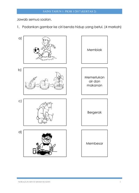 Soalan Ujian Sains Darjah 3 - Kecemasan e