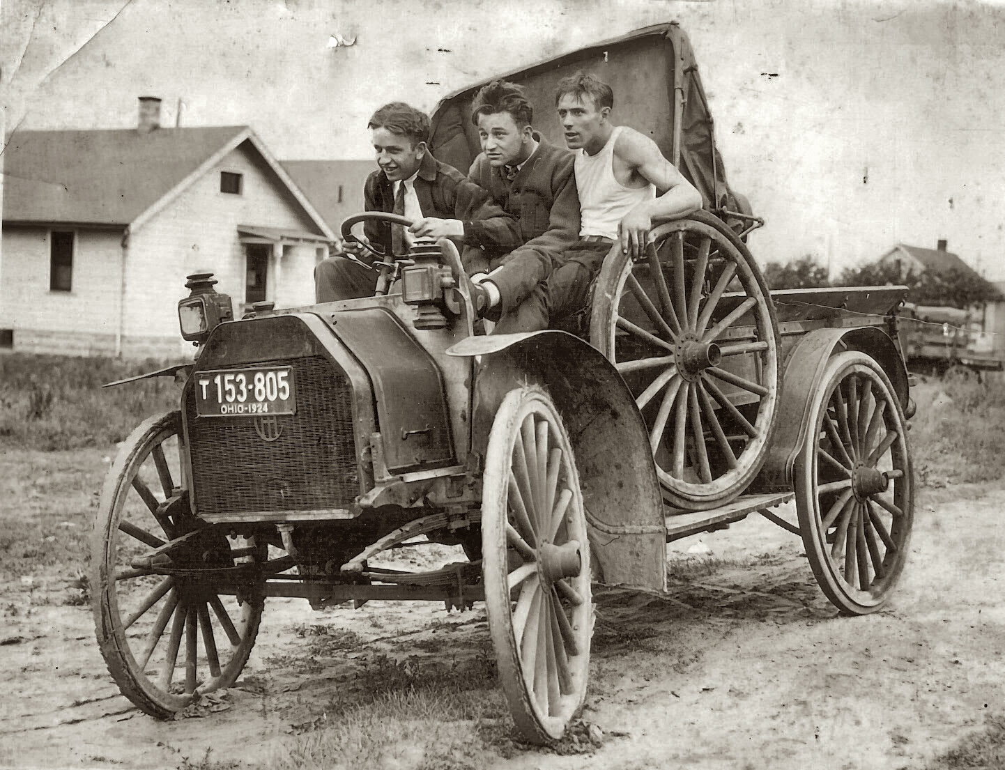 1924                                                          three friends                                                          take a                                                          joyride