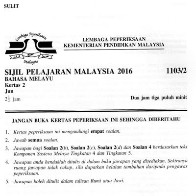 Kertas Soalan Percubaan Bahasa Melayu Spm 2018 - Spooky l