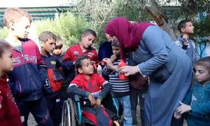 Evento de entretenimiento para niños en Gaza.