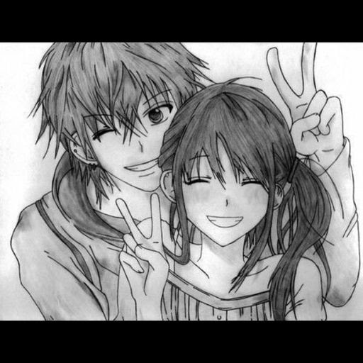 Anime Best Friends Forever Boy And Girl Drawing