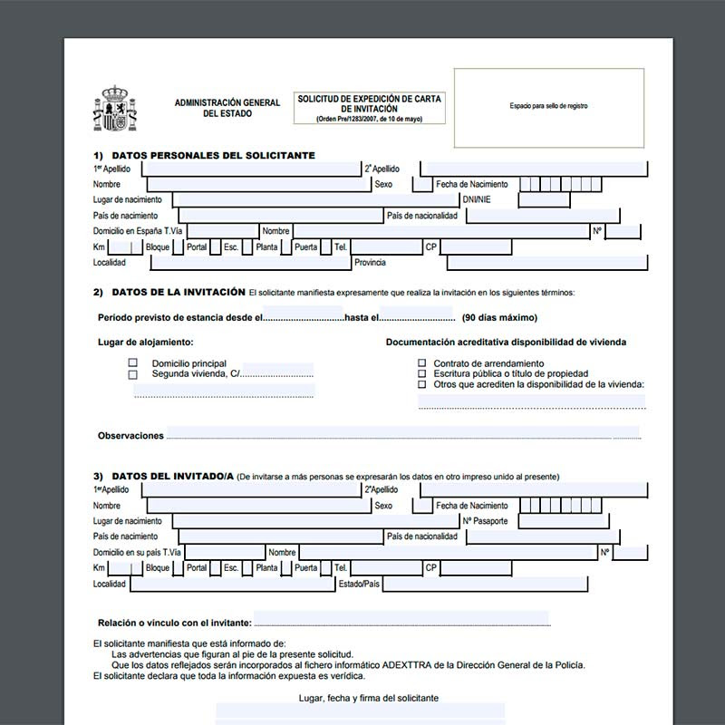 Carta De Invitacion Para Visa - About Quotes g