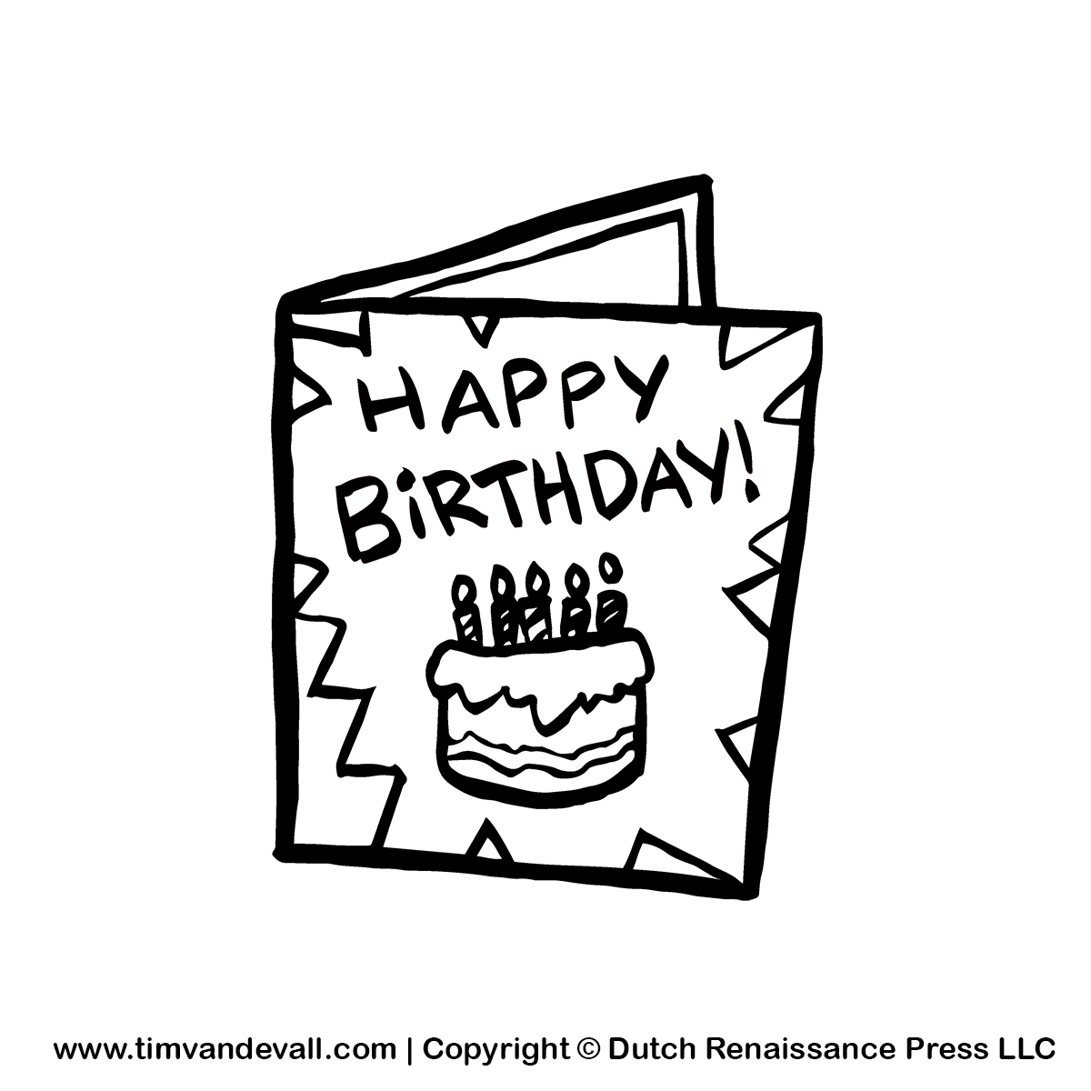 Download Valentine Card Design Happy Birthday Card Clipart Black And White