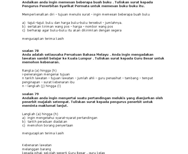 Contoh Soalan Karangan Surat Rasmi - Main Game t