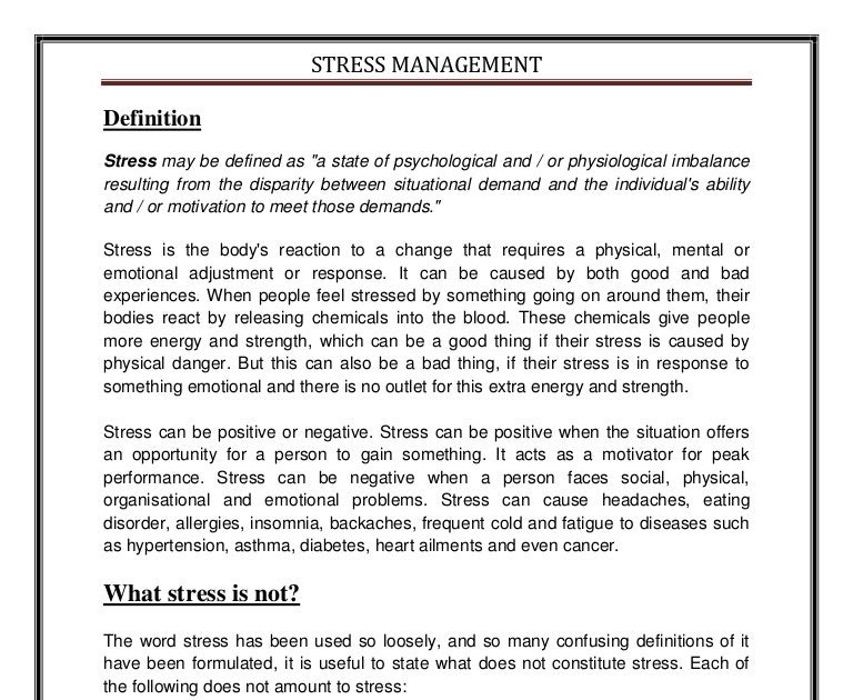 stress at work essay