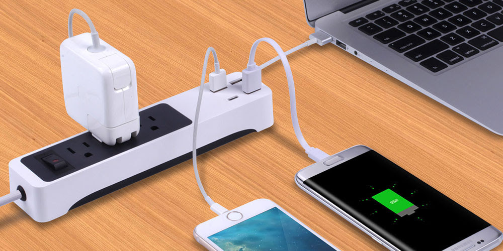 Kinkoo 3-Outlet Surge Protecting Smart Power Strip