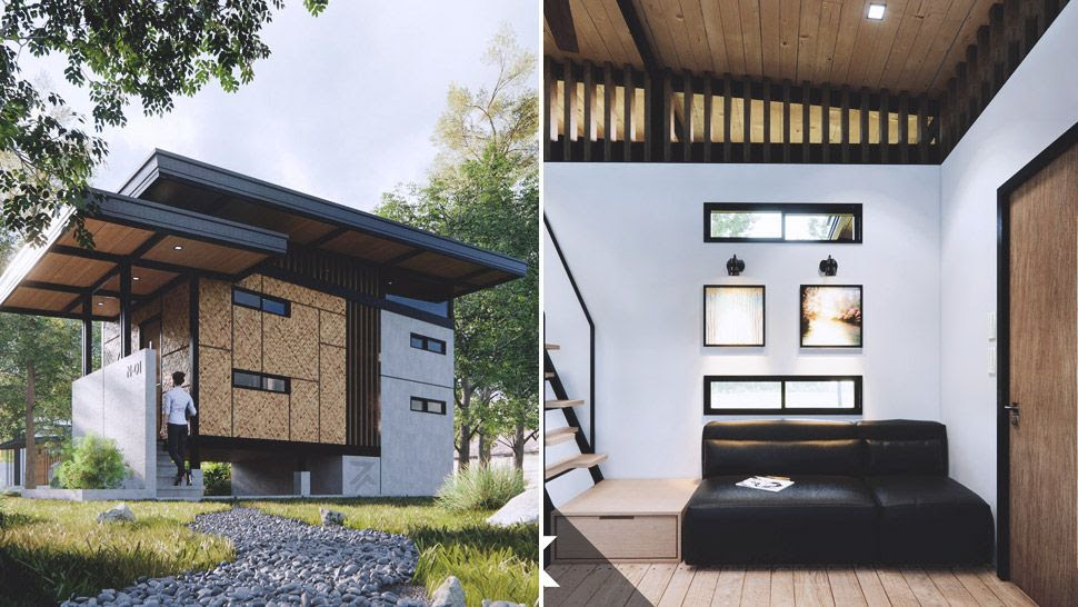 Color is key for tiny house ideas. Modern Bahay Kubo Tiny House Design