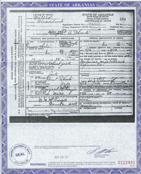 Usually you should expect to wait for your birth certificate copy. Documents Dessie Sheets Death Certificate