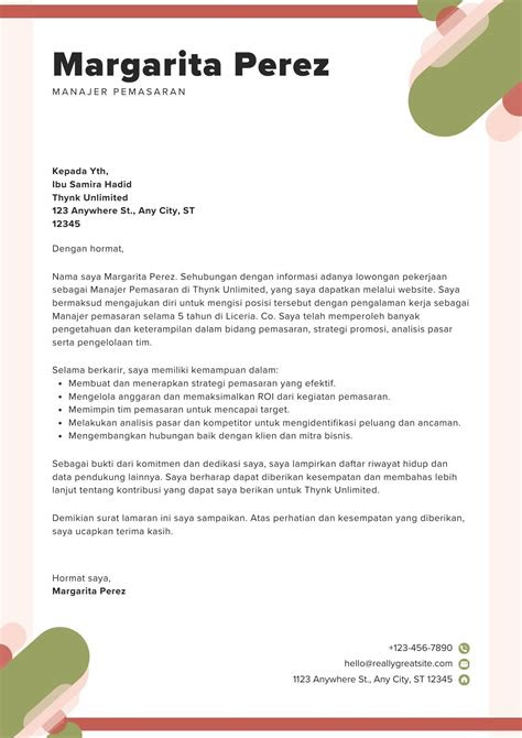 Contoh Cover Letter Bahasa Melayu Doc - 300+ Cover Letter ...