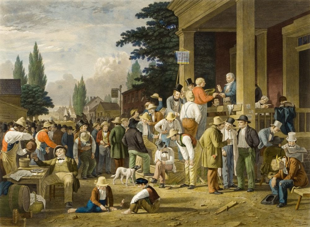 George Caleb Bingham, "The County Election," 1854, via Reynolda House Museum of American Art.