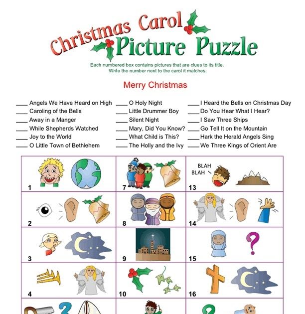 Picture Riddles Christmas : Christmas Carol Picture Puzzle ...