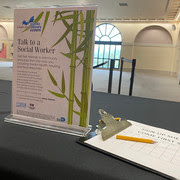 Social worker's table at the library