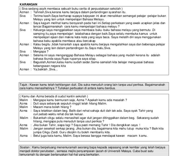 Contoh Soalan Dan Jawapan Karangan Spm - Terengganu n