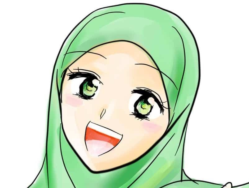 Kumpulan Mewarnai Gambar  Sketsa Wajah Wanita  Hijab 