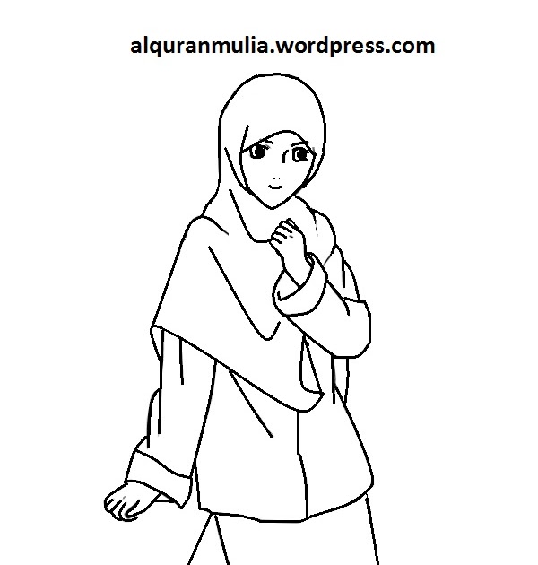  Mewarnai  Gambar Wanita  Berhijab  Mewarnai  Gambar