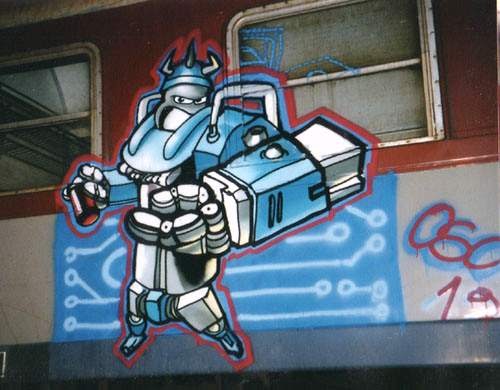 15 Paling Keren Gambar  Robot Graffiti 