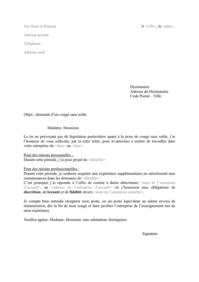 exemple de lettre de demande de report d échéance
