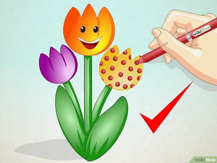 Gambar Kartun Bunga Tulip - Gambar Kartun Keren