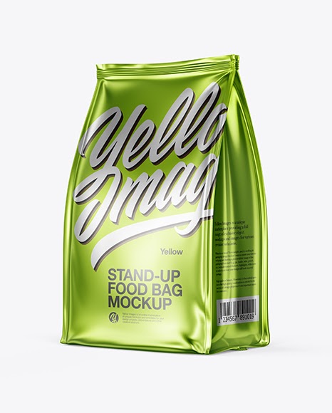 Download Matte Metallic Food Bag Mockup - Half Side View - Download ...