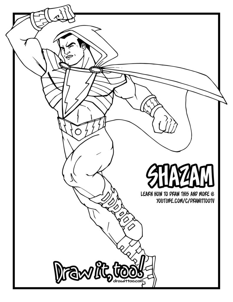 Shazam Coloring Pages - free adult coloring pages