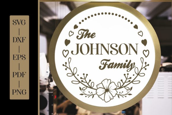 Download Free Last Name Family Monogram Wreath Svg Png Dxf Eps Cut File