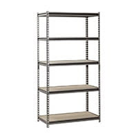 Muscle Rack 5-Shelf Steel Shelving, Silver-Vein