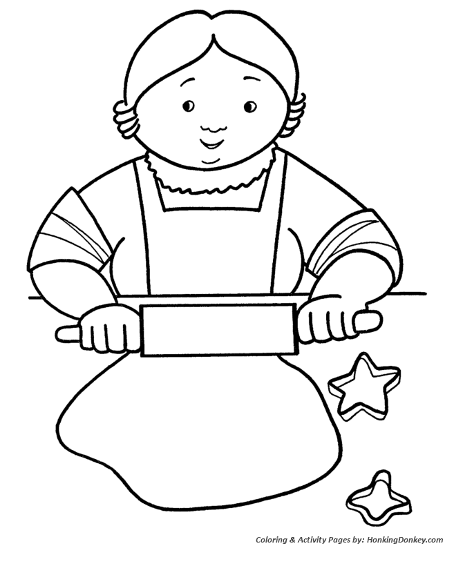 Shepherd with with a sheep. Christmas Cookies Coloring Pages Grandma S Christmas Cookies Christmas Coloring Sheet Honkingdonkey