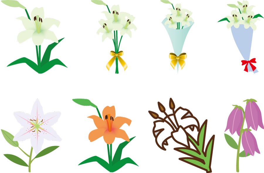 美しい花の画像 ロイヤリティフリーイラスト ゆり