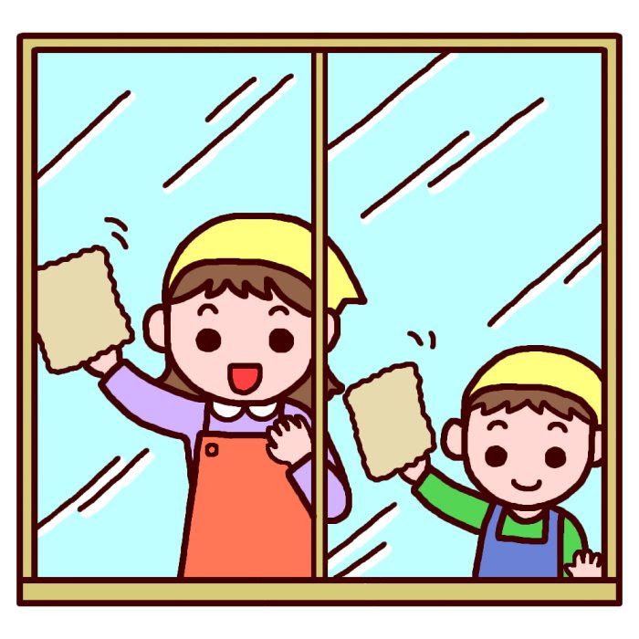 上選択 窓 拭き イラスト かわいい無料イラスト素材