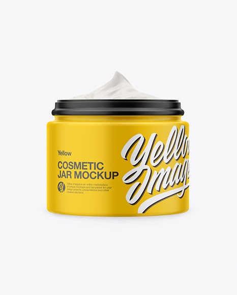 Download Download Matte Plastic Cosmetic Jar Mockup Front View PSD - Opened Matte Plastic Cosmetic Jar ...