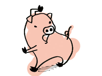 無料イラスト画像 かっこいい シュール 豚 イラスト
