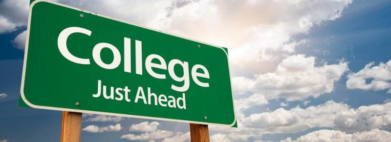 College Just Ahead Road Sign