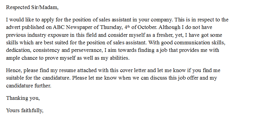 Feb 12, 2020 · writing a cover letter with no experience paragraph 1: Sample Cover Letter For Sales Representative With No Experience Cover Letter For Sales Assistant With No Experience