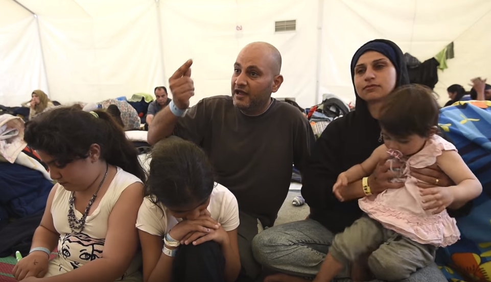 Refugee family, Chios