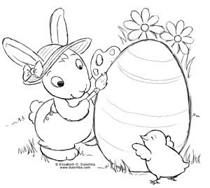 Easter Bunny Coloring Pictures 8