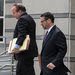 David Wildstein, right, leaving the federal courthouse in Newark on Friday after his guilty plea. 