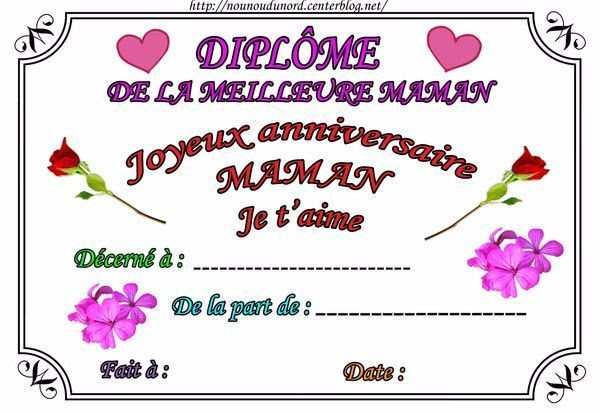 Carte D Anniversaire Maman A Imprimer Carte Fiolazoezoey Blog