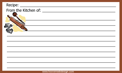 Microsoft word in the kitchen! Printable Baking Theme Recipe Cards